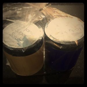 Body butter and organic sugar scrub.